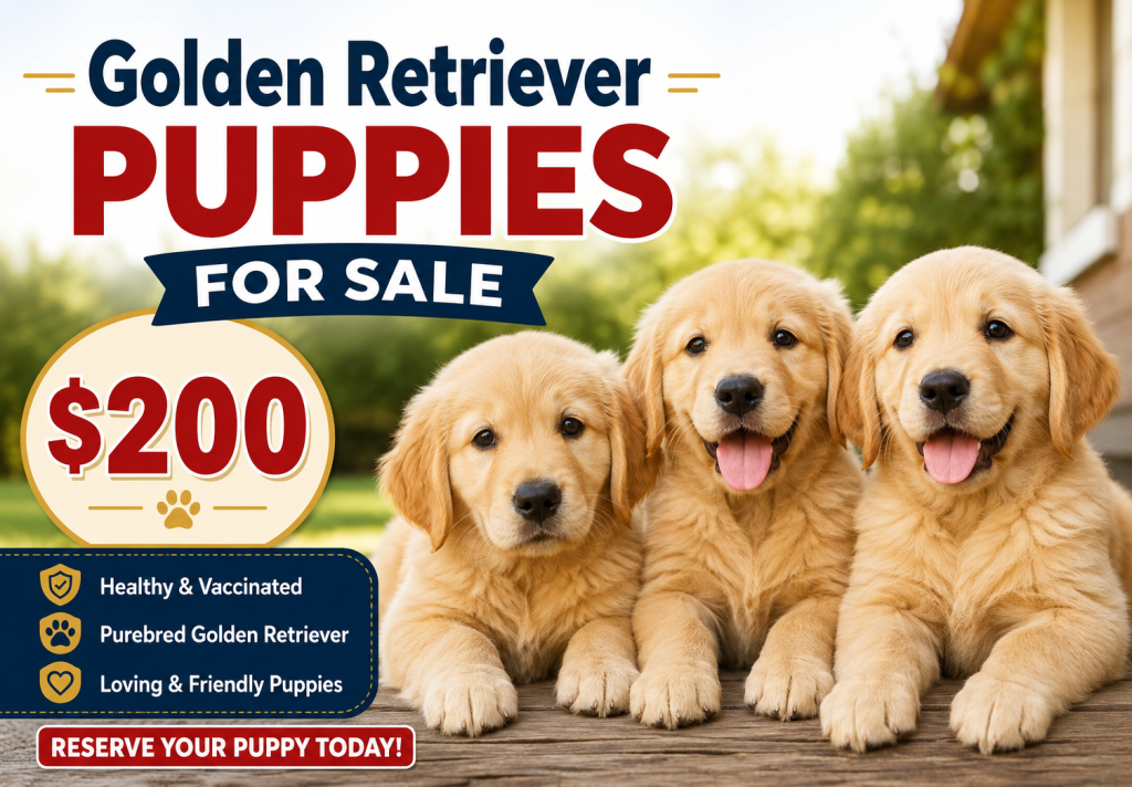 Golden Retriever Puppies for Sale $200